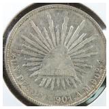 Worldwide Coins 1901 MO Mexico Peso