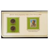 US Coins 7 x Sacagawea Dollars and Stamp Sets
