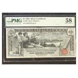 US Paper Money 1896 $1 Educational Note Graded AU5