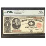 US Paper Money 1881 $1 Type 3 Treasury Note Graded