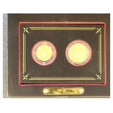 US Gold Coins $2 1/2 Indian & $5 Indian in Display