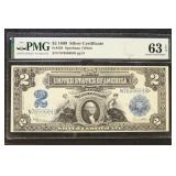 US Paper Money 1899 $2 Silver Certificate Graded M