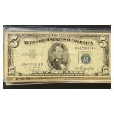 US Paper Money 10 x Misc date $5 Silver Certificat