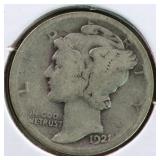 US Silver Coins 1921-D Mercury Dime