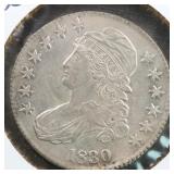 US Silver Coins 1830 Capped Bust Half Dollar