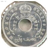 Worldwide Coins 1949-H British West Africa 1/2 Pen