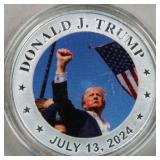 Silver Bullion Trump 1 oz coin color