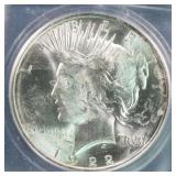 US Silver Coins 1922 $1 Peace Silver Dollar Graded