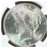 US Silver Coins 1922 $1 Peace Silver Dollar Graded