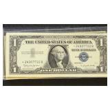US Paper Money 5 x Misc date $1 Silver Certificate