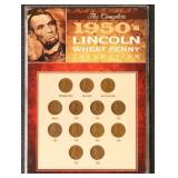 US Coins 1950s Lincoln Pennies collection on prese