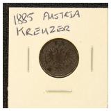 Austria 1885 Coin 1 Kruezer in dealer flip