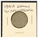Germany 1941-A Coin 50 Reichspfennig in dealer fli