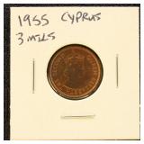 Cyprus 1955 Coin 3 Mils, Uncirculated