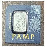Platinum Bullion 1 Gram Platinum PAMP Bar
