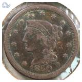 US Coins 1850 Liberty Large Cent
