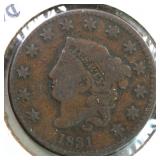 US Coins 1831 Liberty Large Cent