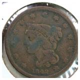 US Coins 1842 Liberty Large Cent