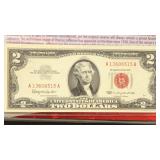 US Coins $2 Red Seal / $1 Silver Certificate