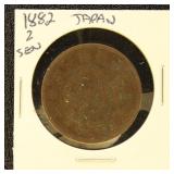 Japan 1882 Coin 2 Sen in dealer flip