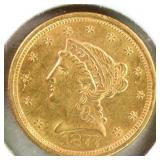 US Gold Coins 1877-S $2 1/2 Liberty Gold Quarter E
