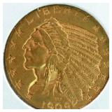 US Gold Coins 1909-D $5 Indian Gold Half Eagle