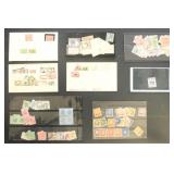 British Empire Stamps on Cards, many with identifi