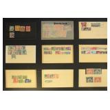 British Empire Stamps on Cards, many with identifi