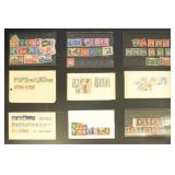 British Empire Stamps on Cards, many with identifi
