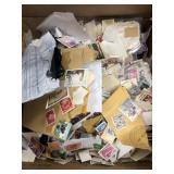Worldwide Stamps mostly off-paper in Large Flat Ra