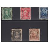 US Canal Zone Stamps #4-8 Mint Hinged, 1904 set of