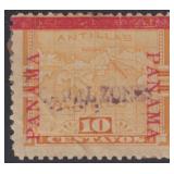 US Canal Zone Stamp #3 Mint HR with creases and ad