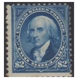 US Stamps #262 Mint No Gum with deep thin, 1894 $2