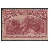 US Stamps #242 Mint HR with heavy creases and othe