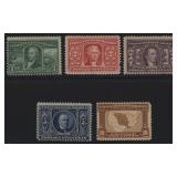US Stamps #323-327 Mint HR with thins & other smal