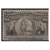 US Stamps #245 Mint Regummed with light creases, 1