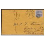 US Stamps #114 tied on Cover, attractive with Alex