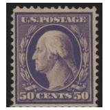 US Stamps #341 Mint HR with thins, 50 cent Washing