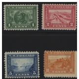 US Stamps #401-404 Mint HR 1915 Pan-Pacific perf 1