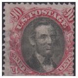 US Stamps #122 Used with perf faults at top 1869 P