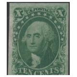 US Stamps #13 Unused No Gum with Weiss Certificate