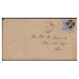 US Stamps #114 tied on Cover, with creases at righ