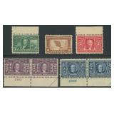 US Stamps #323-327 Mint Hinged including #325/326