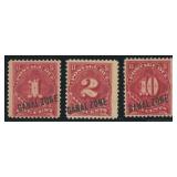 Canal Zone Stamps #J1-J3 Mint No Gum, J3 with crea