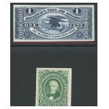 US Stamps Proprietary Die Proofs, 2 different, #R