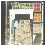 Worldwide Stamps Used Blocks of 4 on pages, includ