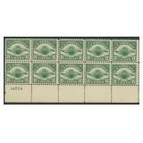 US Stamps #C4 Mint NH Block of 10 with plate numbe