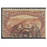 US Stamps #293 Used oxidized with perf tip creases