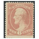 US Stamps #208 Mint No Gum with perf tip crease CV