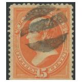 US Stamps #189 Used tiny perf thin, very well-cent